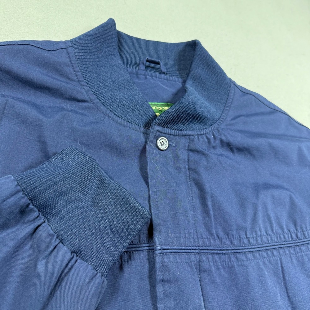 Orvis Mens XL Navy Blue Bomber Jacket Cotton Blend Mesh Lined Outdoor Coat